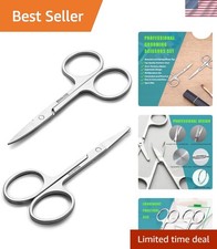 Stainless Steel Facial Hair Scissors Set - 2PCS for Elegant Grooming
