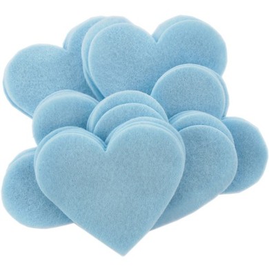 Playfully Ever After 3 Inch 28pc Felt Hearts (Light Blue) Light Blue 