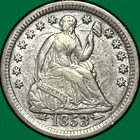 1853 Arrows Seated Liberty Half Dime Nice Extremely Fine XF+/AU Coin Die Clashes