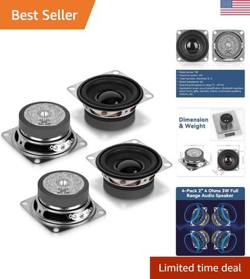 4pcs 2.09'' 4 Ohm 3W Full-Range Stereo Speakers for  Sound Quality