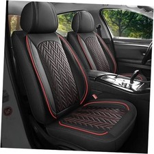F-150 Seat Covers,Leather Truck Seat Cover Fits 5PCS Full Set Black And Red