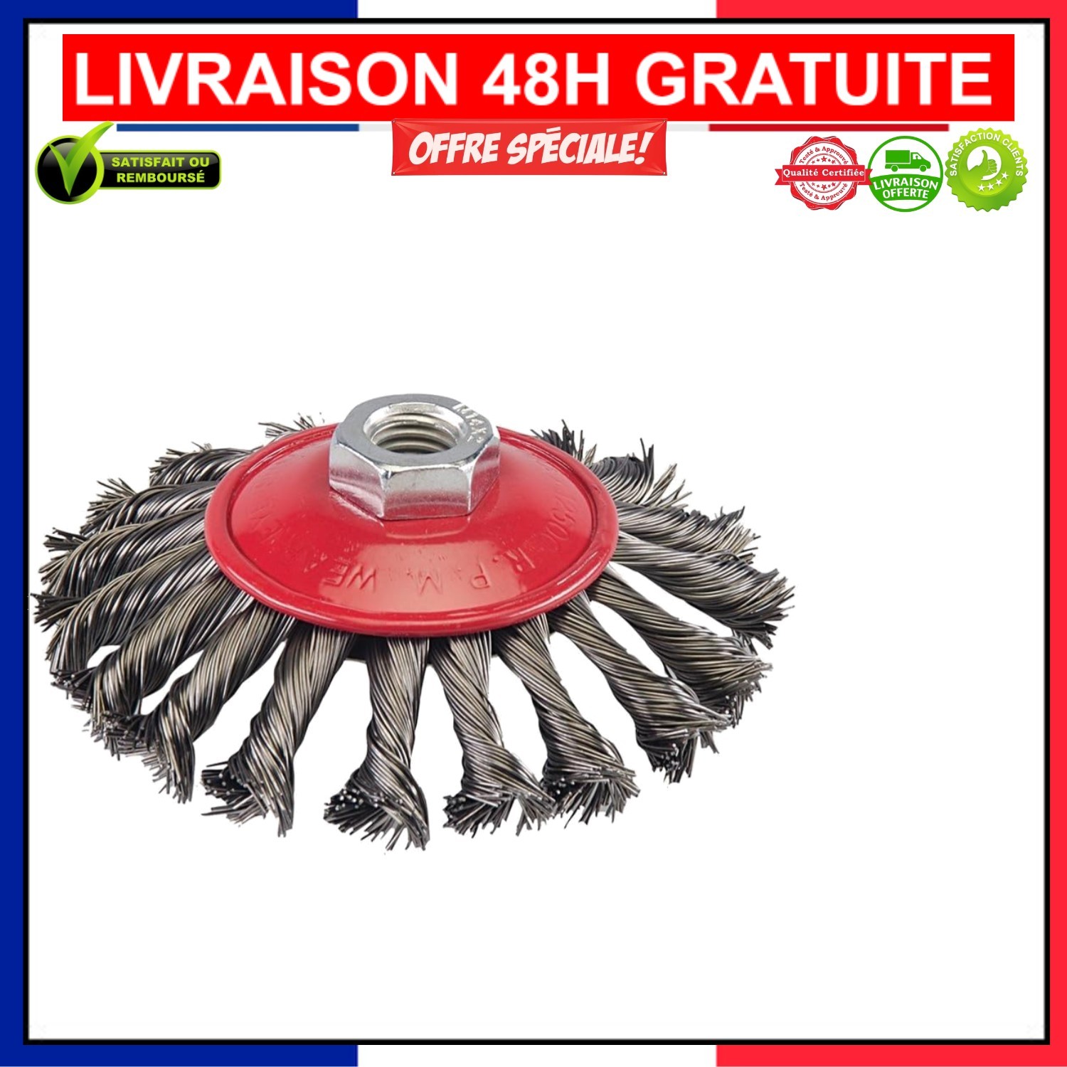 Brosse à nœuds torsadés Silverline 115 mm pour meuleuse d'angle