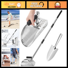 Stainless Steel Sand Scoop for Metal Detecting, Fast Sifter Shovel for Treasure