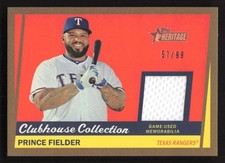 2016 Topps Heritage Prince Fielder Clubhouse Collection Relics Gold #/99 #CCR-PF