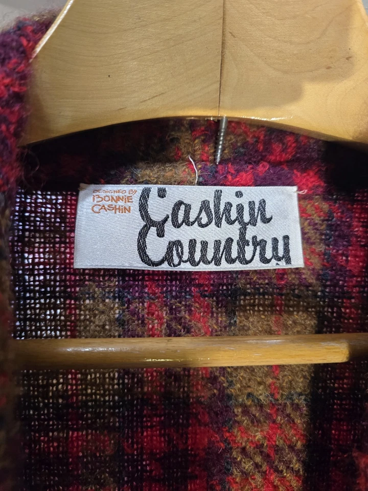 Bonnie Cashin Country Mohair Plaid Coat 1960s Designer Outerwear Long Jacket - Image 3 of 4