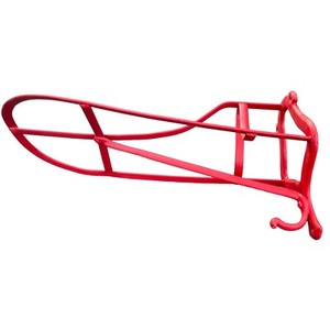 Vintage Saddle Rack Stand Made In England. Wall Mount. Coated Metal, Red. Horse