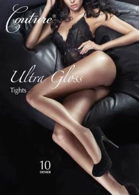 Couture Ultra Gloss Tights - Black Nude Natural Or Barely Black - Medum or Large