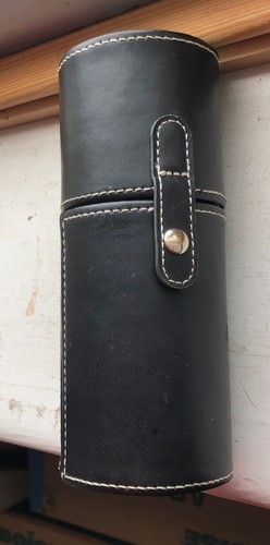 Travel Case Black leather cylinder BEAU GÂCHIS PARIS Makeup Brush Nail Tools - Picture 7 of 8