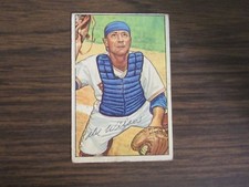 1952 Bowman # 225 Del Wilber Card (B17) Boston Red Sox