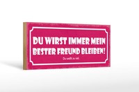 Holzschild Spruch 27X10 Cm Du Immer Mein Bester Freund Deko Schild Wooden Sign