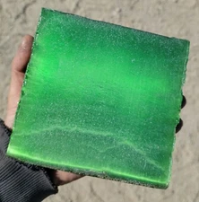 Fiber Optic Glass GREEN Block Slab Cab Flint Knapping Arrowhead 2.8 #