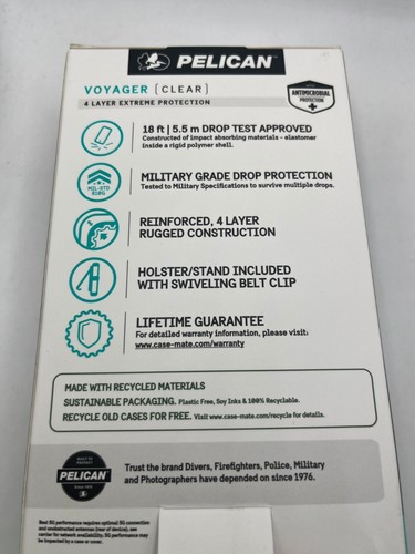 Pelican Voyager Series Case with Holster For Samsung Galaxy S23 Only - Clear - Imagen 5 de 5