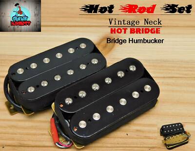 G.M. Black Hot Rod Humbucker Set Vintage  7.8k, Bridge 15k   Alnico 5(4-wire)