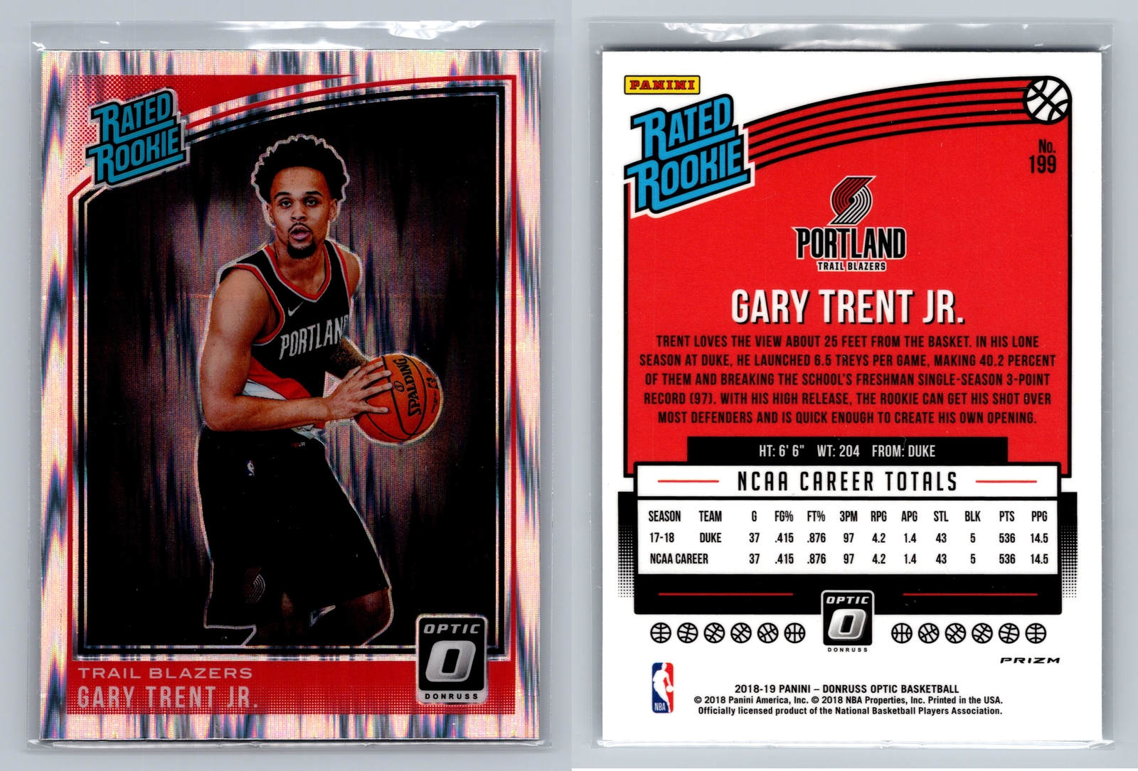 2018-19 Donruss Optic #199 Gary Trent Jr. Shock