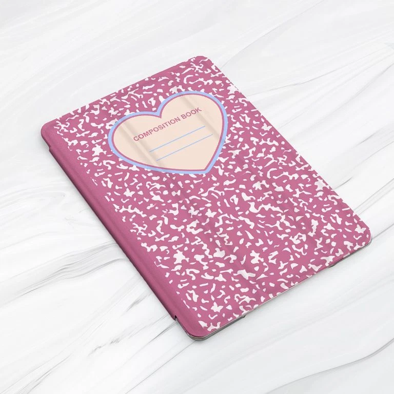 Pink Custom Composition Book Case For iPad 10.2 Air 3 4 5 Pro 9.7 11 12.9 Mini - Image 3 of 4