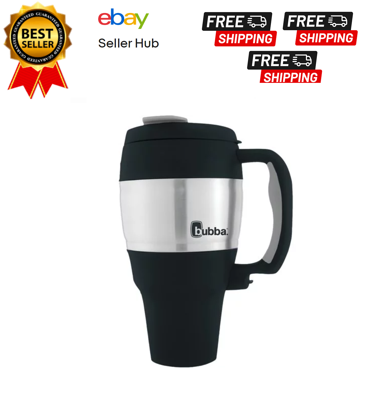 34 Oz Insulated Travel Mug Stainless Steel Thermal Coffee Cup Handle