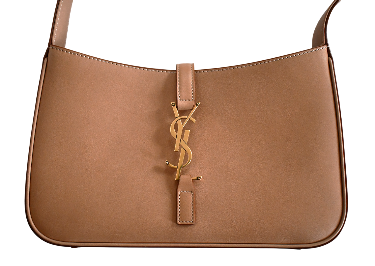 Borsa a tracolla originale SAINT LAURENT Le 5 a 7 YSL Monogram HOBO in pelle liscia