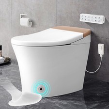 Electric Smart Toilet Bidet Foot Sensor Auto Flush Antibacterial Night Lights