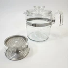 Vintage Pyrex 7756 Flameware Glass Percolator 6 Cup Coffee Pot Lid Basket Bottom