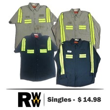 Reed Reflective Work Shirts 2 Pocket Short  Long Sleeve Men's Uniform