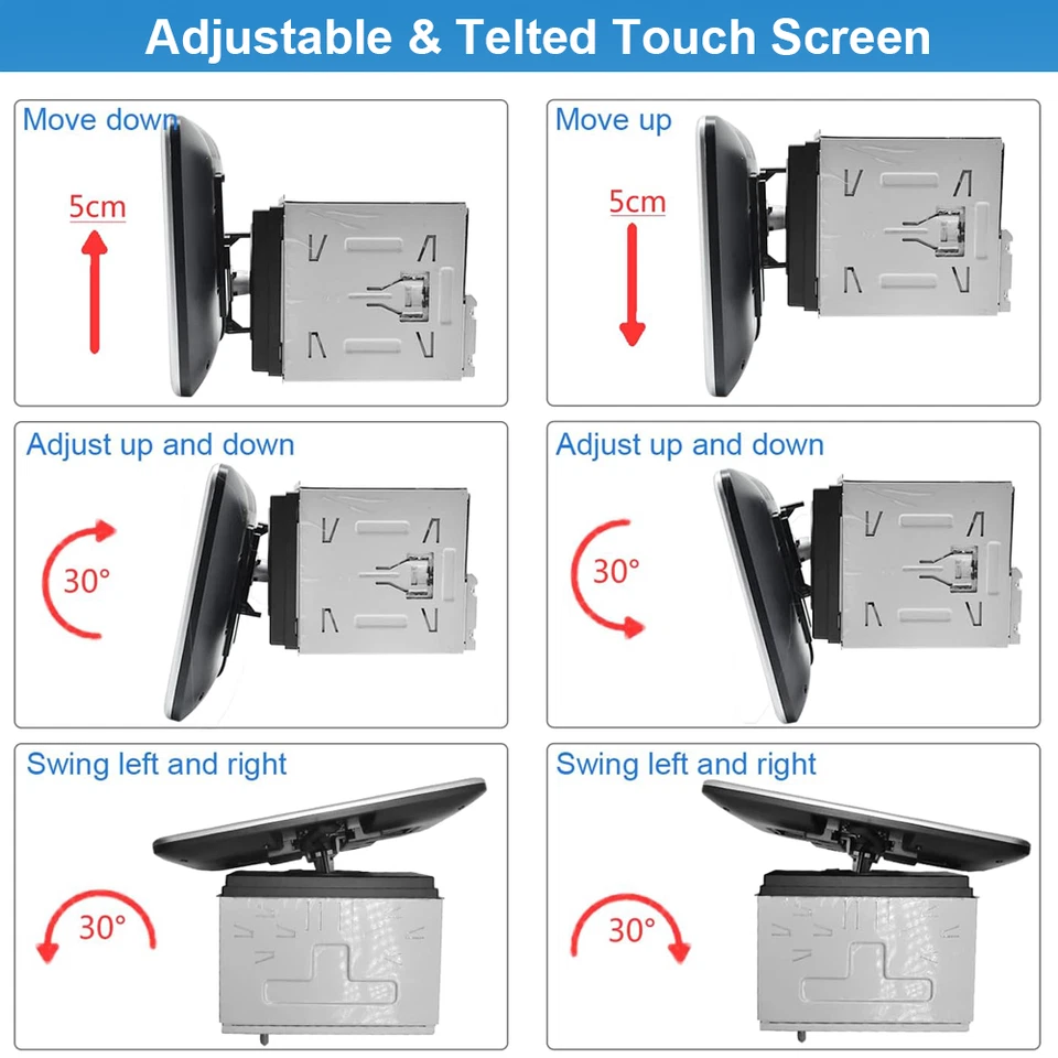 2DIN Android 13 Car Stereo 10.1" Rotatable Screen HeadUnit GPS Sat Radio CarPlay - Image 3 of 4