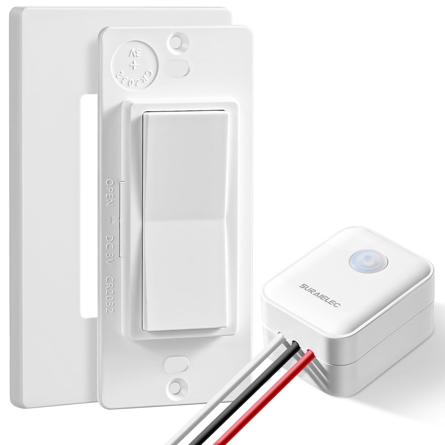 Wireless Light Switch and Receiver Kit Decorator Rocker Wall 15 AMP 100FT RF