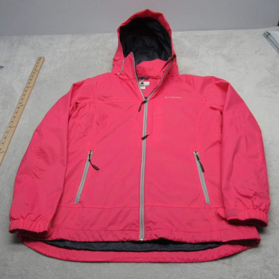 Columbia Jacket Womens Large Pink Full Zip Hooded Interchange Rain 3 In 1 Shell - Image 2 of 4