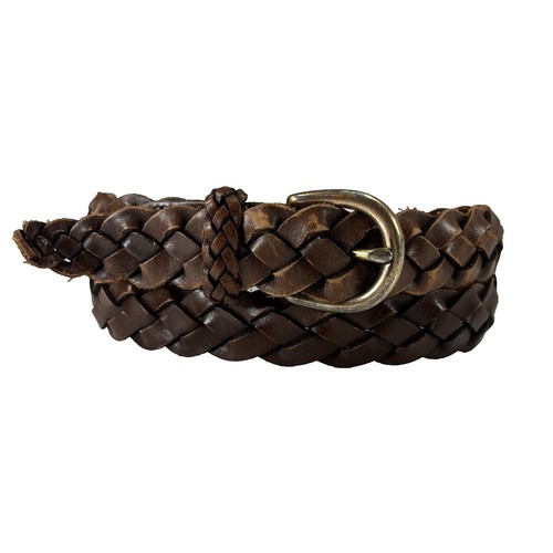 NWT J.Crew $70 Braided Italian leather belt, BLACK/BROWN  display picture 1
