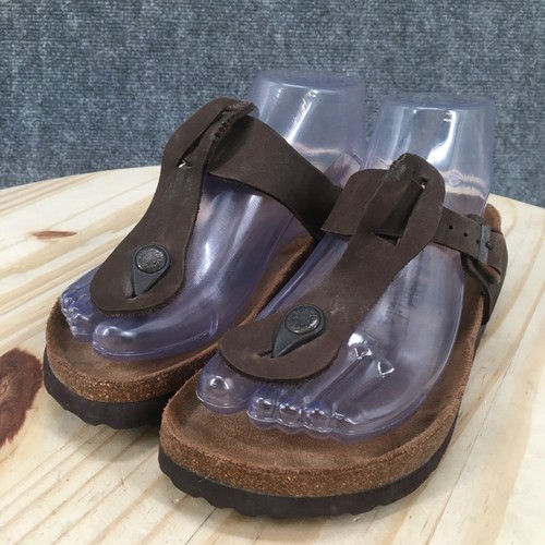 Sandalias Betula By Birkenstock para mujer 36 tanga cuero marrón puntera informales planas - Imagen 6 de 15