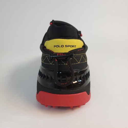 Polo Ralph Lauren Sport PS200-SK-LTL Black Yellow Red Sneakers US Mens Size 10.5 - Picture 9 of 12