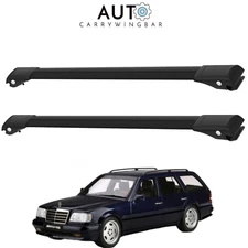 Roof Rack Cross Bars for Mercedes E Class S124 Wagon 1985-1996 Black 2Pcs