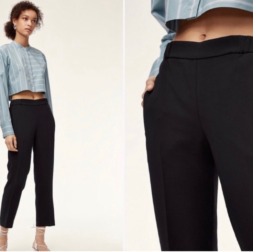 Wilfred Aritzia Darontal Black Cropped Pants Gem