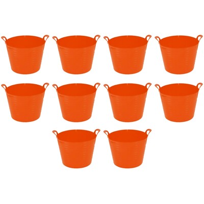 10 x 40L Flexi Wanne Garten Vorratsbehälter Gips Pferdefuttereimer - ORANGE