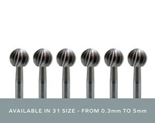 Ball Round Cutting Burr Bur setting stones gems jewellery 0.3 mm to 5 mm