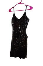 Lulus Size Medium (M) Black Sequin Mini Dress