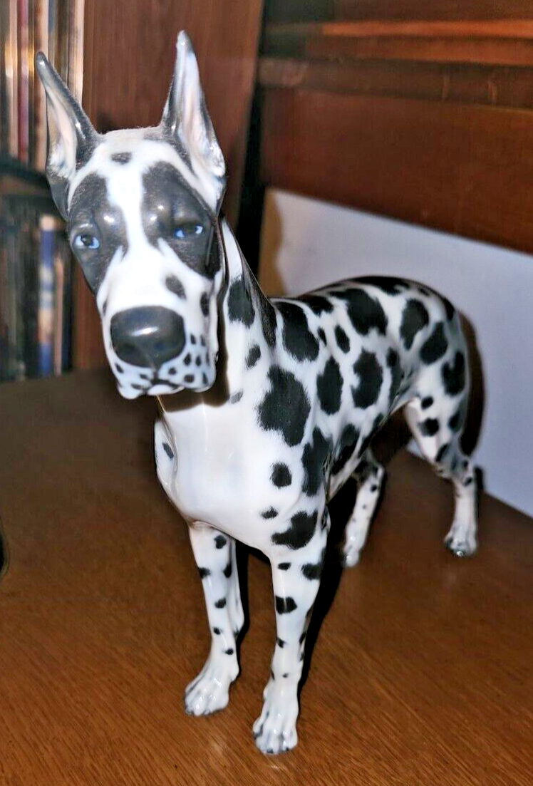 ROSENTHAL GERMANY - Harlequin Spotted Great Dane - 1960's Hand Painted Porcelain