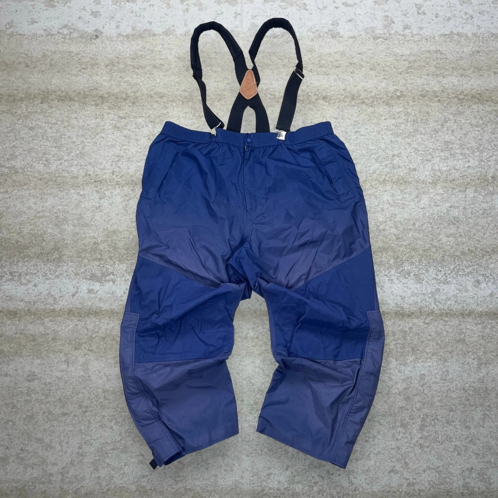 Vintage 90s Cabelas Overalls Mens 2XL Baggy Fit Navy Blue Nylon Insane Fade