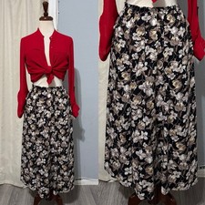 The American Collection Floral Midi Peasant Skirt Sz S Elastic Waist Cottagecore