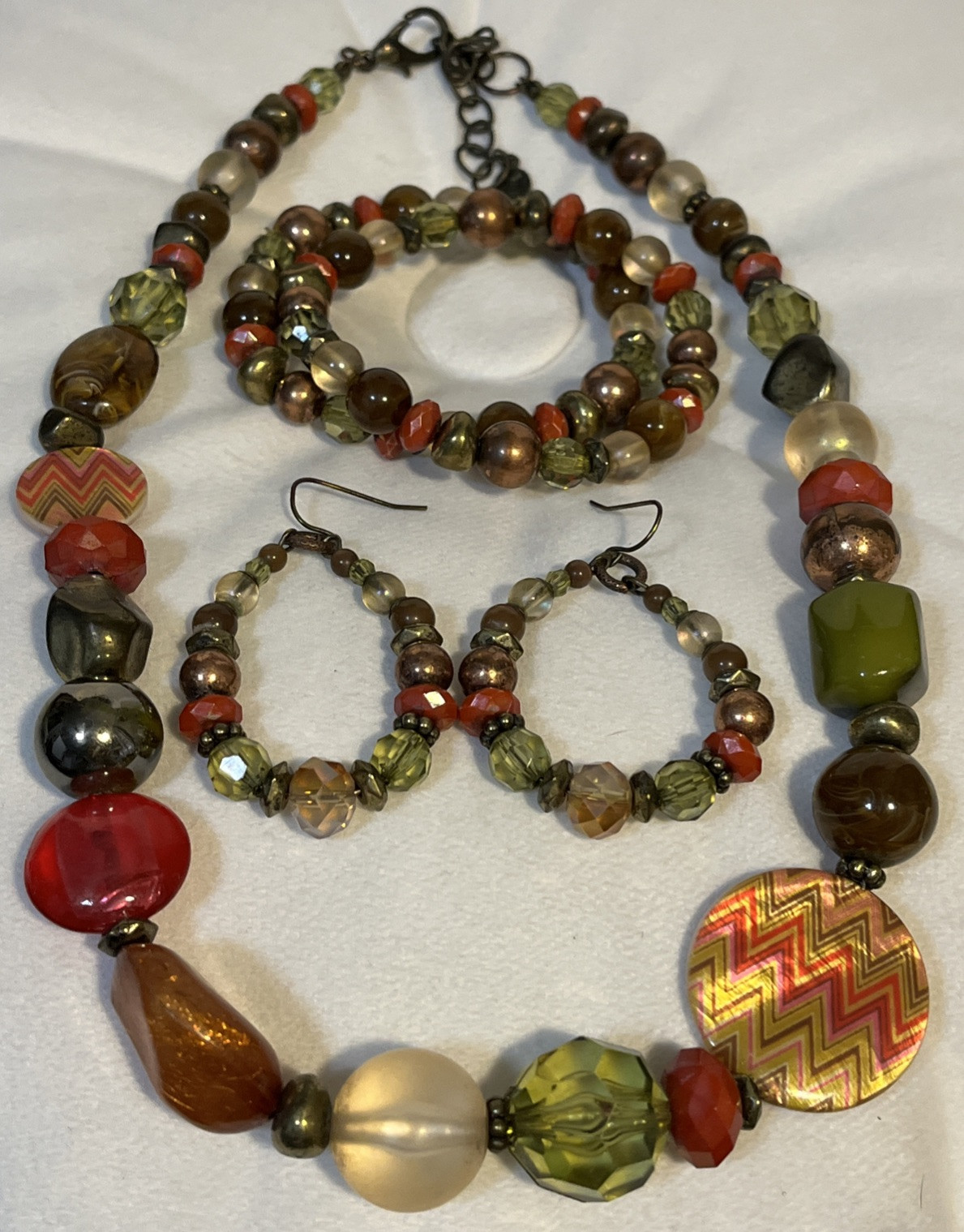 Ruby Rd Multicolor Beaded Necklace Earring Bracel… - image 2