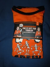 Halloween Family PJs set Sz 4T Glow in the Dark. Skeleton design top n Pants
