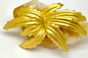 Authentic Vintage GIVENCHY Paris/ York Gold Plated Palm Leaves Brooch Pin