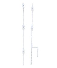 Multi-Draht-Metallpfl&ouml;cke 1 m wei&szlig; mit 4 abnehmbaren Isolatoren konf. 10 St&uuml;ck G