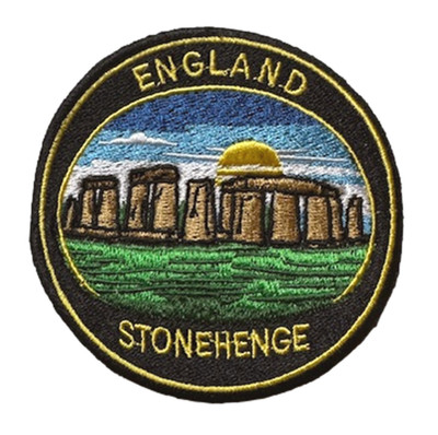 England Stonehenge Fully Embroidered Sew/Iron on Patch (A)