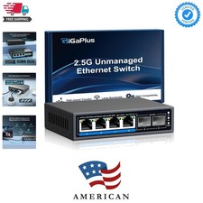 6 Ports 2.5Gb Unmanaged Ethernet Switch with 4 2.5G Base-T Ports, 2 10G SFP...