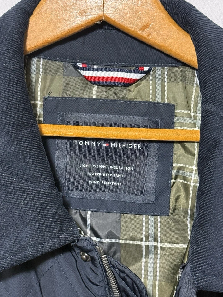 Tommy Hilfiger Chaqueta Bomber Acolchada Cuello Pana XXL Azul Marino Negro Aislante Foto 4 de 4