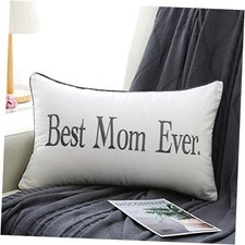 Mom Gifts from Son, Daughter - Best Mom Ever Lumbar Pillow Cover 12 X 20
