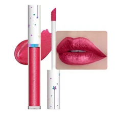 evpct 1Pcs Sexy Red Metallic Glitter Lip Gloss Stain Lipstick for Women Long ...