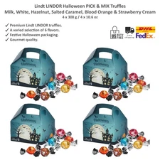 Lindt LINDOR Halloween PICK & MIX Truffles 6 Flavors Gourmet Chocolate 4x300g