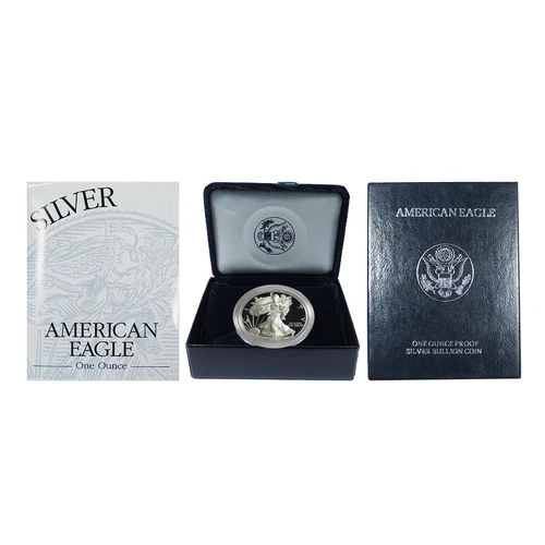 2000-P Proof $1 American Silver Eagle Box, OGP & COA