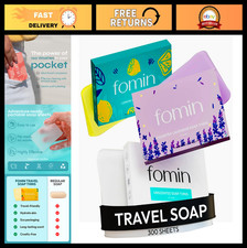 Antibacterial Travel Soap Sheets - 300 Dissolvable Mini Soap Sheets, Lemon, Lave